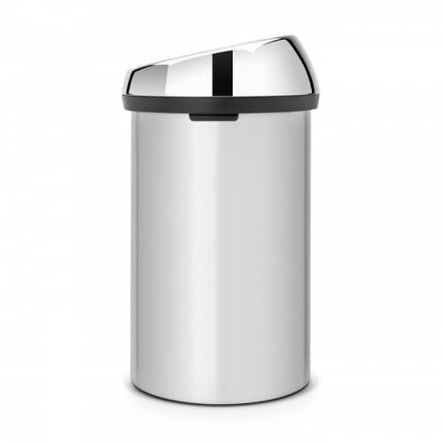 Купить Бак Brabantia Touch Bin мусорный, серый металлик, 60 л по низкой цене