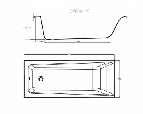 Купить Ванна Cersanit Lorena 150х70 без ножек, белый, Сорт 1 X по низкой цене