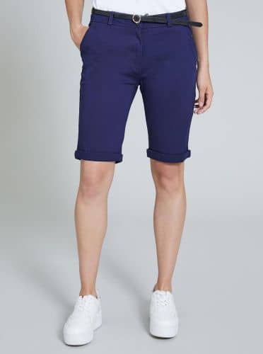 Купить Шорты-бермуды Piazza Italia эластичные, синие по низкой цене