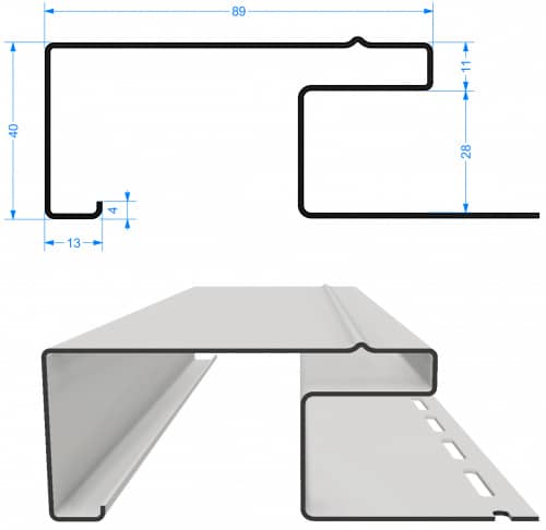 Купить Наличник Docke под камень, цвет пломбир, 89/30 мм, длина 3600 мм для наружной отделки дома по низкой цене