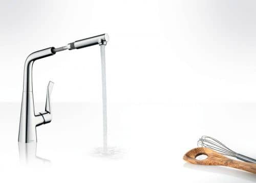 Купить Смеситель Hansgrohe Metris рычажный c душем 14821800 по низкой цене