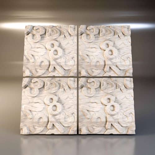 3D панель стеновая Relieffo Numeral (Бук) Д038Б 600х600х30 мм