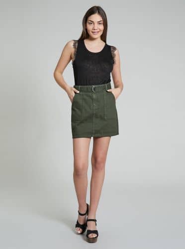 Купить Юбка Piazza Italia джинсовая, цвет хаки по низкой цене