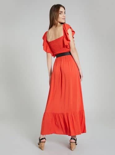 Купить Платье Piazza Italia длинное, коралловое по низкой цене