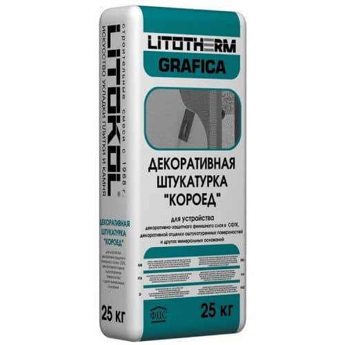 Купить Штукатурка Litokol Litotherm Grafica Короед 2,5 мм минеральная декоративная белая 25 кг по низкой цене
