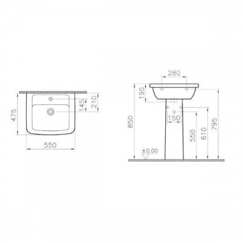 Купить Раковина VitrA Form 300 подвесная 9602B003-7650 по низкой цене