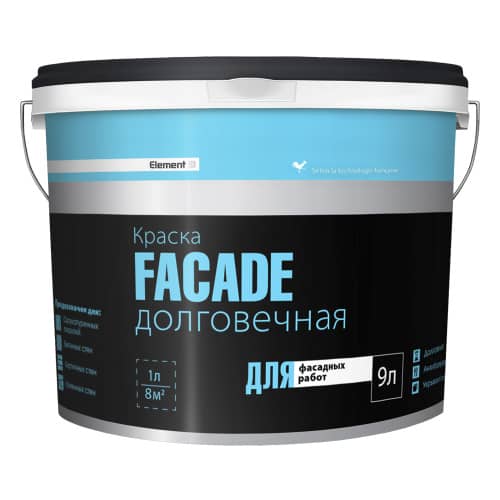 Купить Краска фасадная латексная Element SE Facade белая 9 л по низкой цене