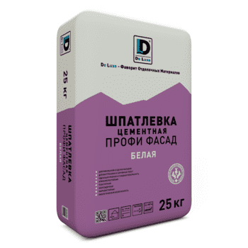 Купить Шпатлевка De Luxe Профи Фасад цементная белая 25 кг по низкой цене
