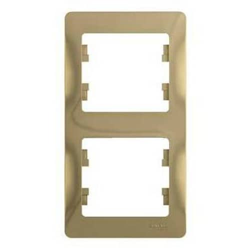Купить Рамка Schneider Electric Глосса 2 поста вертикальная титан по низкой цене