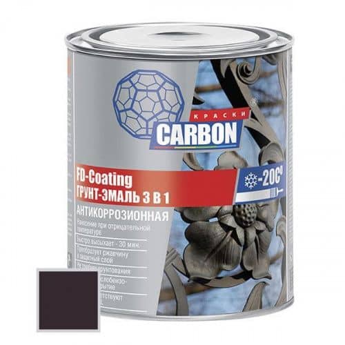 Купить Грунт-эмаль Carbon по ржавчине 3 в 1 шоколад 0,9 кг по низкой цене
