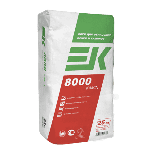Клей ЕК 8000 Kamin для облицовки печей и каминов 25 кг
