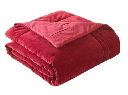 Купить Покрывало Blanc des Vosges Byzance бордовое, бархат по низкой цене