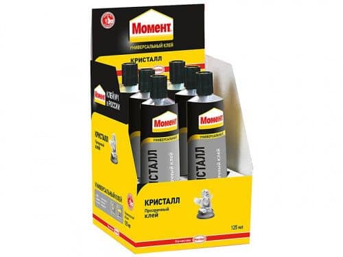 Купить Клей Henkel Момент Кристалл в шоу боксе 6 шт туба 125 мл по низкой цене
