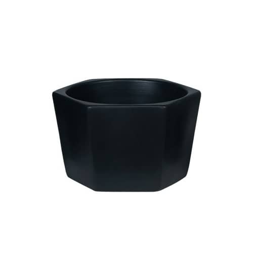 Купить Кашпо керамическое Эджес шестигранник d18 см черный по низкой цене