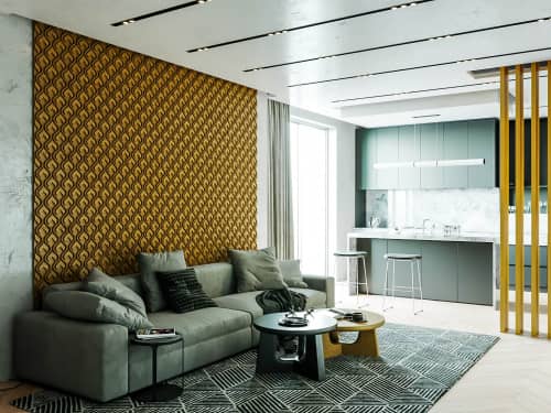 3D панель стеновая Relieffo Flame (Ясень) Д034Я 600х600х30 мм