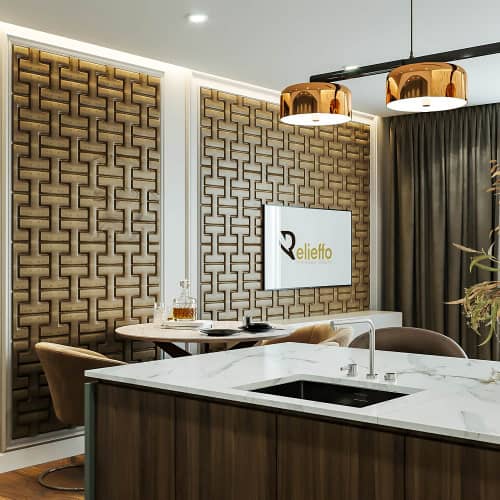 3D панель стеновая Relieffo Shtanga (Ясень) Д046Я 600х600х30 мм