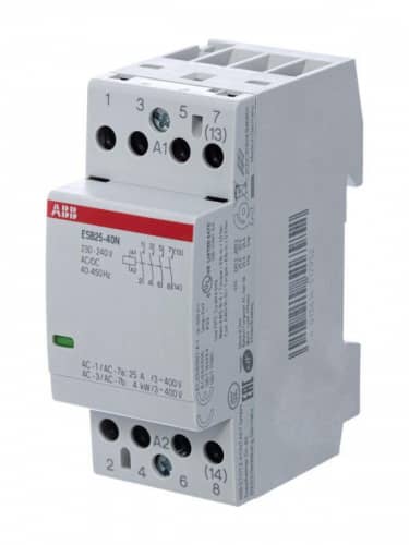 Купить Контактор ESB25-40N-06 модульный (25А АС-1 4НО) катушка 230В AC/DC ABB 1SAE231111R0640 по низкой цене