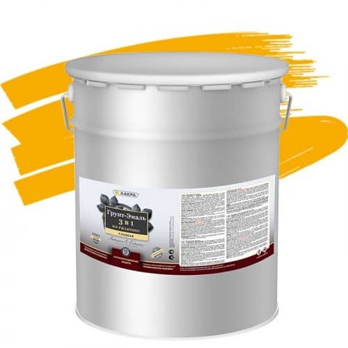 Купить Грунт-эмаль Лакра 3 в 1 по ржавчине желтая 15 кг по низкой цене