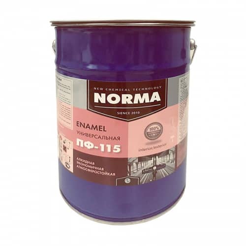 Купить Эмаль NOVOCOLOR ПФ-115 НОРМА чёрная 5 кг по низкой цене