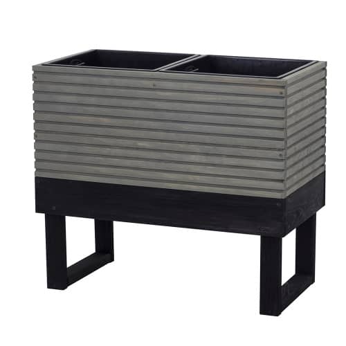 Купить Клумба для цветов 61,5х31,5х54 см серая 103 литра по низкой цене
