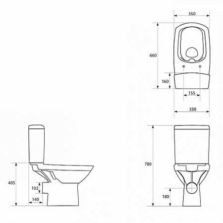 Купить Унитаз Cersanit Carina New Clean On S-KO-CAR011-3/5-COn-S-DL напольный по низкой цене