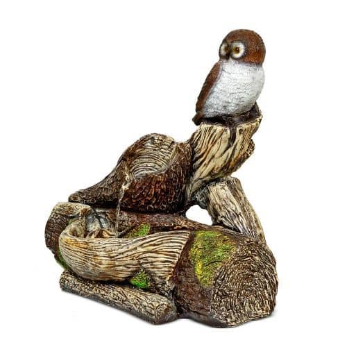 Купить Фонтан садовый сова на коряге по низкой цене