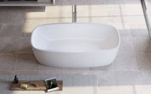 Купить Ванна Viva Lusso Coletta каменная, отдельностоящая, белая по низкой цене