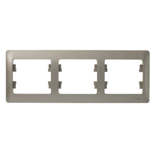 Купить Рамка Schneider Electric Глосса 3 поста горизонтальная титан по низкой цене
