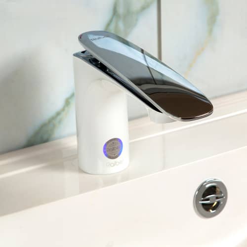 Купить Смеситель Raiber Dunis R1201 для раковины, однорычажный, хром белый по низкой цене