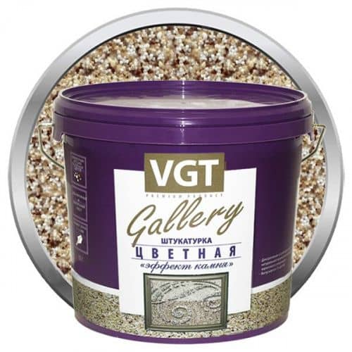 Купить Штукатурка VGT Gallery №5 гранит с эффектом камня мелкозернистая 14 кг по низкой цене