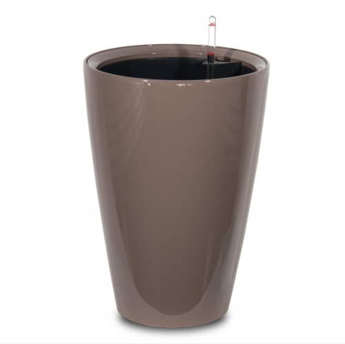 Купить Кашпо Lechuza Rondo Complete taupe high gloss 40x75 см по низкой цене