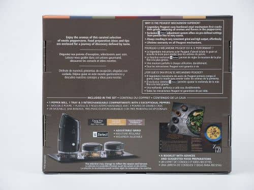 Купить Набор Peugeot Zanzibar set мельница для специй и 3 баночки с перцем, черный по низкой цене