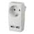 Купить Адаптер ЭРА 1 гнездо с заземлением + 2 USB 2,1 A по низкой цене