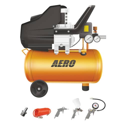 Купить Компрессор масляный AERO 220/210/24, 24 л, 220л/мин, 1,5 кВт, с набором Vento-5 5940 по низкой цене